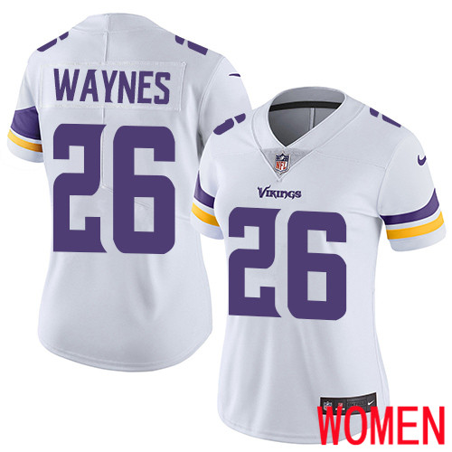 Minnesota Vikings #26 Limited Trae Waynes White Nike NFL Road Women Jersey Vapor Untouchable